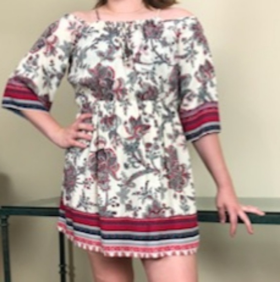 Umgee Tops - UMGEE  USA cold shoulder paisley top-tunic-dress